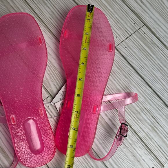 Old Navy Girl's Jelly  Neon Pink Ankle Strap Flat Summer Sandals   Sz 5  NWT - Picture 6 of 9